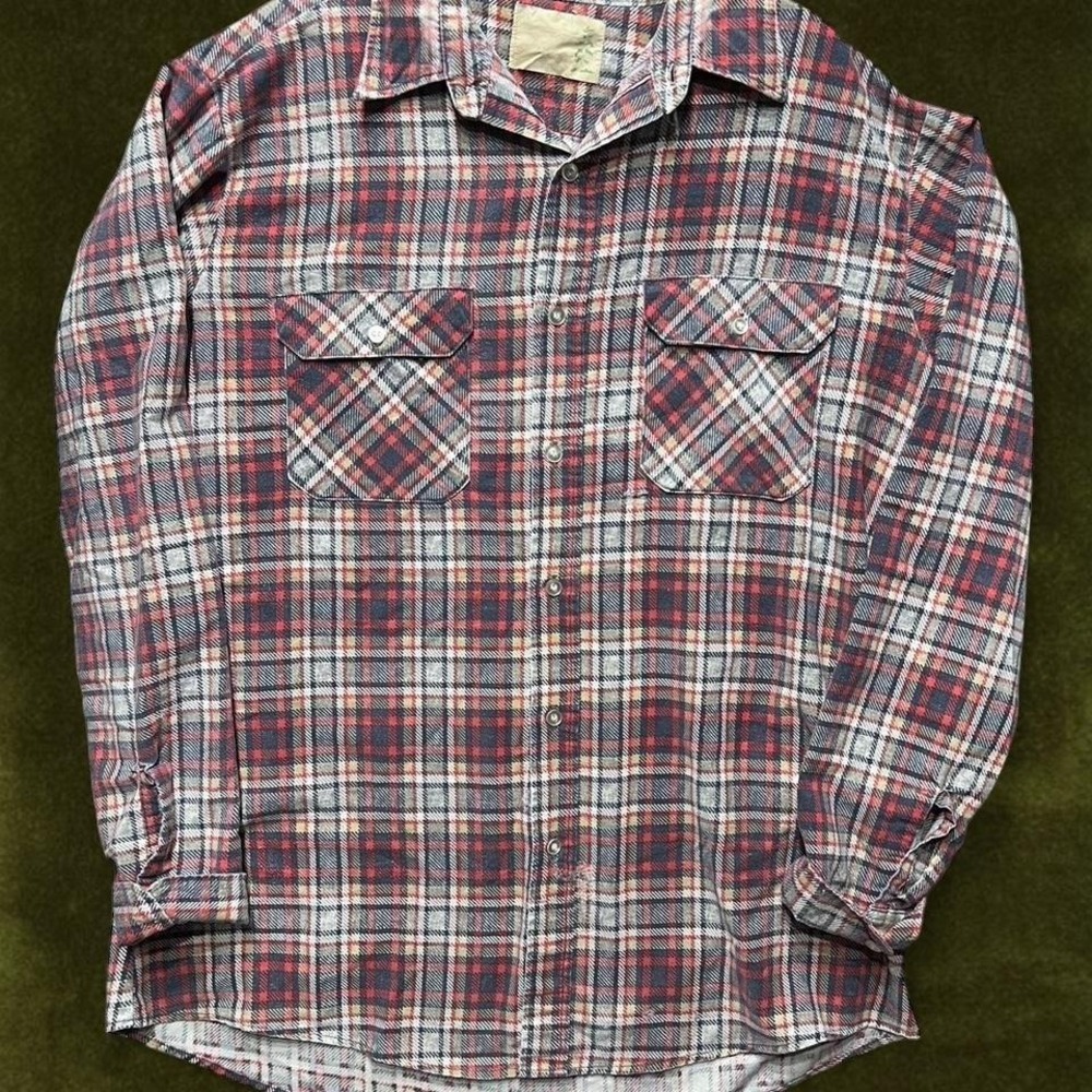 Vintage 70s Sears Fieldmaster Plaid Flannel Shirt - Modern XL Tall